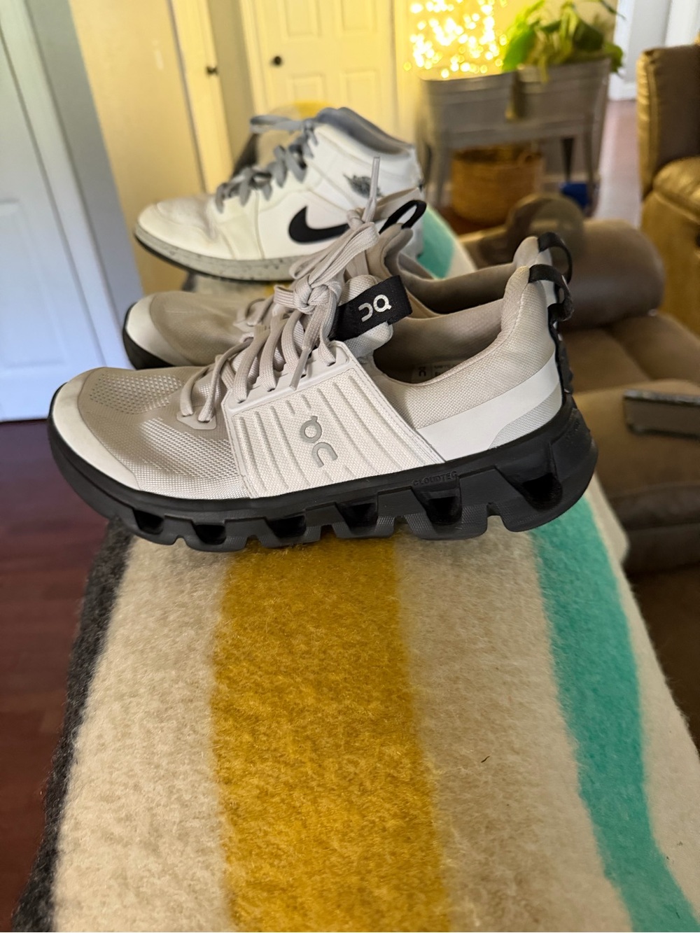 On Running Men’s Cloudnova Sneakers in Light Gray and Black